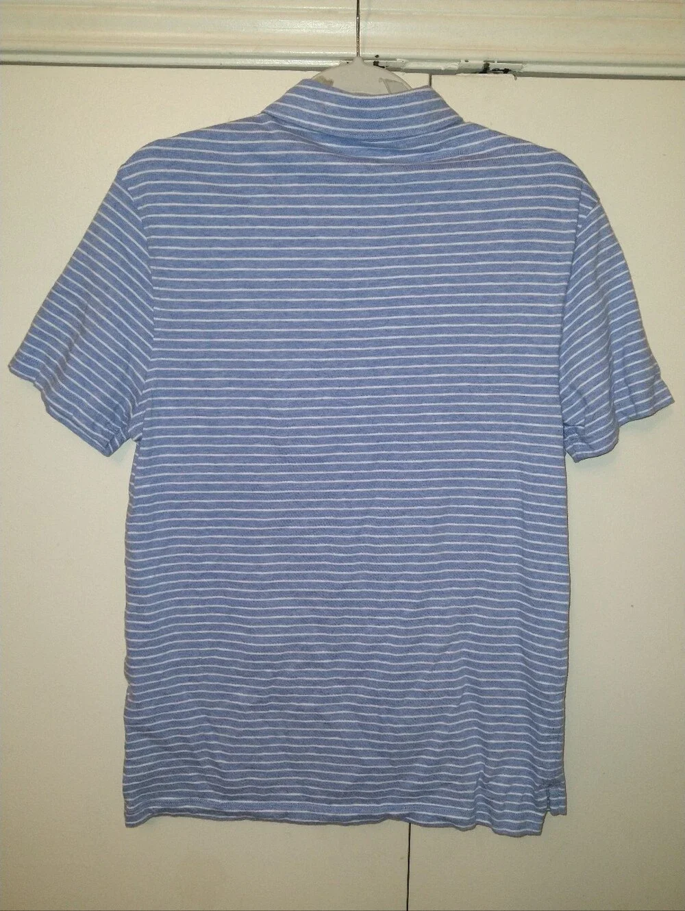 J Crew Slub Cotton Striped Short Sleeve Polo Shirt Men's sz Small.